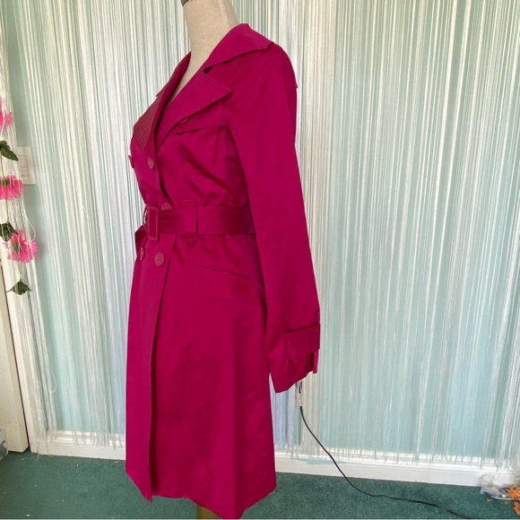 Bebe Barbie Pink Magenta Trench Coat Size XS - Picture 4 of 17